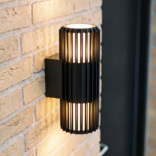 FYRON Duo up/down wandlamp, Zwart - E27, IP54, buiten