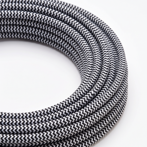 5m Strijkijzersnoer 2x0,75 mm² - 230V, zwart/wit gestreept