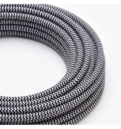 5m Strijkijzersnoer 2x0,75 mm² - 230V, zwart/wit gestreept