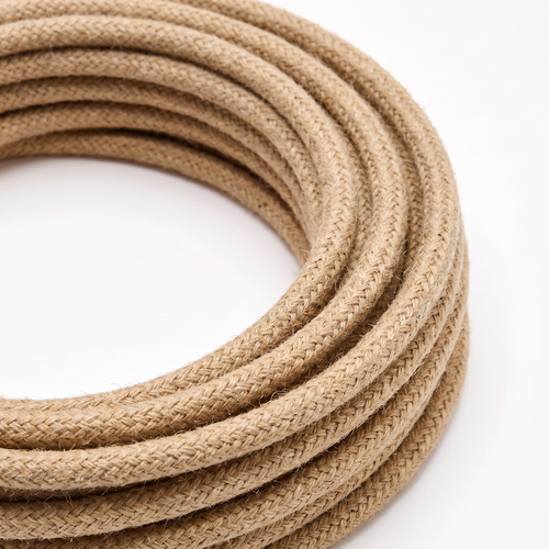 5m Strijkijzersnoer 2x0.75 mm², textielkabel - 230V, Jute/Beige