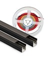 120cm LED Akoestisch Paneel Set, zwart - 2 stuks CCT LED strips met 60W voeding - WiFi of RF