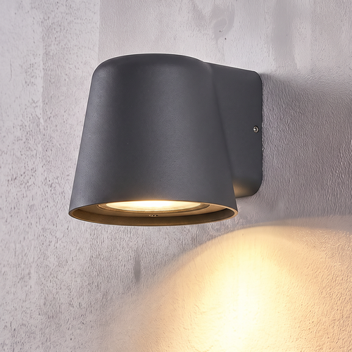 Avero GU10 wandlamp - Grijs, IP65, binnen/buiten, zonder lichtbron