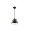 HOLM Grijs Ø16cm hanglamp - E27 fitting, 2m snoer, metaal / hout