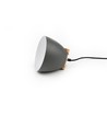 HOLM Grijs Ø16cm hanglamp - E27 fitting, 2m snoer, metaal / hout