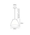 Grijze Ø16cm hanglamp - E27 fitting, 2m snoer, metaal / hout