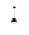 HOLM Zwarte Ø16cm hanglamp - E27 fitting, 2m snoer, metaal / hout