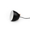 HOLM Zwarte Ø16cm hanglamp - E27 fitting, 2m snoer, metaal / hout