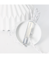 Keramische E27 hanglamp - Geplooid, wit/messing, 2m snoer, Ø27x23cm, zonder lichtbron