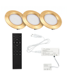 3x Reco68 Meubelspot dimbaar, Goud - Kies RF/WiFi/Zigbee voeding (afstandsbediening incl.)