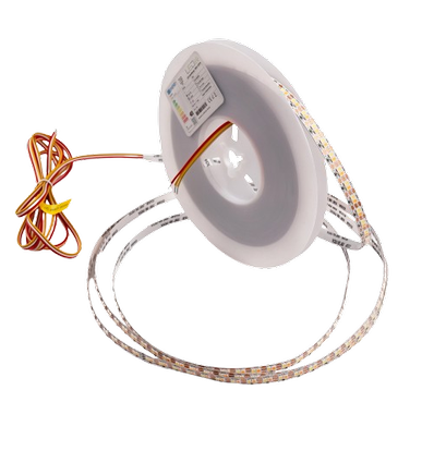 5m 9W/m CCT LED strip RA95 - 24V DC, 400 LED per meter, 8mm breed, 2m kabel