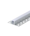 Alu profiel voor tegels - 2 meter, alu, incl. melkwitte cover en eindkappen