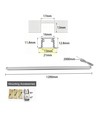 120cm LED touch kastverlichting - Voor inbouw, 12V DC, 8W