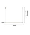 86cm dimbare eettafellamp - Wit, 11W LED, incl. draadophanging
