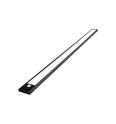 Batterij kastverlichting - 80cm, zwart, PIR-sensor, oplaadbaar