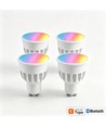 4x GU10 5W Smart Home LED lamp - Bluetooth, 6,6 cm, werkt met Google Home, Alexa en smartphones
