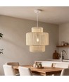 Beige Ø30cm hanglamp - E27 fitting, 2m snoer, gevlochten papiertouw