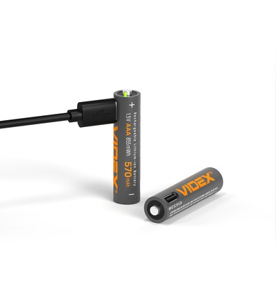 2 st. AAA-batterijen, USB-C oplaadbaar - 1,5V, 570mAh, Li-ion