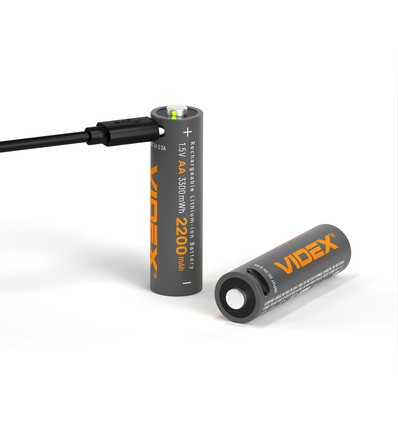 2 st. AA batterijen, USB-C oplaadbaar - 1,5V, 2200mAh, Li-ion