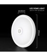 12W LED sensorlamp - Rond, wit, PIR sensor, Cree chip, 3-in-1 CCT