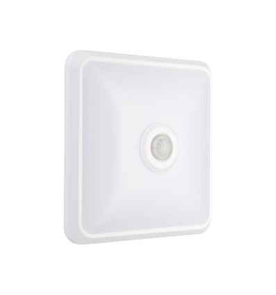 12W LED sensorlamp - PIR sensor, Cree chip, vierkant, wit, 3-in-1