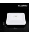 12W LED sensorlamp, CCT - 3 lichtkleuren, PIR-sensor, 6 jaar garantie, Cree, vierkant, wit