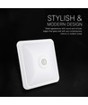 12W LED sensorlamp - PIR sensor, Cree chip, vierkant, wit, 3-in-1