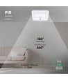 12W LED sensorlamp - PIR sensor, Cree chip, vierkant, wit, 3-in-1