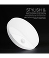 V-Tac 15W LED buitenwandlamp met sensor - Rond, wit, Cree chip, CCT