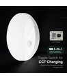 V-Tac 15W LED buitenwandlamp met sensor - Rond, wit, Cree chip, CCT