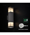 V-Tac 2xGU10 wandlamp met op/neer licht - IP44 buiten, zwart