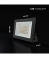V-Tac 30W Slimline LED schijnwerper - Zwarte behuizing, 4000K