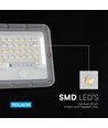 V-Tac LED solcellevarianten projector met PIR-sensor - 150lm/W, IP65, 6000K