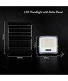 20W LED schijnwerper met zonnepaneel - IP65, zwart, 3-in-1, buiten