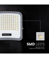 20W LED schijnwerper met zonnepaneel - IP65, zwart, 3-in-1, buiten