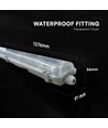 V-Tac 120cm waterdicht T8 LED armatuur - Voor 2x 120cm LED buis, IP65