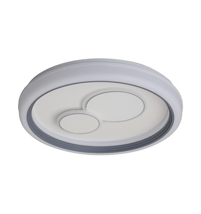 V-Tac 2x30W LED decoratieve plafondlamp - Dimbaar, 3-in-1 CCT, RF afstandsbediening, wit/grijs