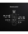 V-Tac 2x30W LED decoratieve plafondlamp - Dimbaar, 3-in-1 CCT, RF afstandsbediening, wit/grijs