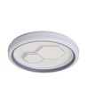 V-Tac 60W decoratieve LED plafondlamp - Dimbaar, CCT, afstandsbediening, wit/grijs