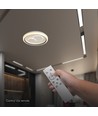 V-Tac 60W decoratieve LED plafondlamp - Dimbaar, CCT, afstandsbediening, wit/grijs