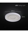 V-Tac 2x40W decoratieve LED plafondlamp - Dimbaar, 3-in-1, afstandsbediening, wit