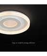 V-Tac 2x40W decoratieve LED plafondlamp - Dimbaar, 3-in-1, afstandsbediening, wit