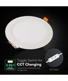 V-Tac 12W rond LED inbouwpanel - CCT, Cree chip, 6 jaar garantie