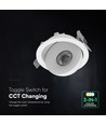V-Tac 12W LED COB downlight CCT - IP44, Cree chip, wit