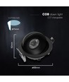 V-Tac 12W CCT LED downlight - IP44, zwart, Cree chip