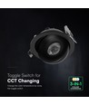 V-Tac 12W CCT LED downlight - IP44, zwart, Cree chip