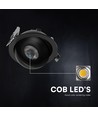 V-Tac 18W LED downlight - IP44, CCT, Cree chip, zwart