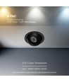 V-Tac 18W LED downlight - IP44, CCT, Cree chip, zwart