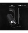 V-Tac 30W 3-fase zoombare railsport - CCT, 25°-50°, zwart