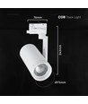 V-Tac 30W 3-fase CCT spanningsrail spotlight - Zoombaar 25°-50°, wit