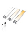 20cm 1,5W LED kastlamp met sensor - Zilver, oplaadbaar, IP20